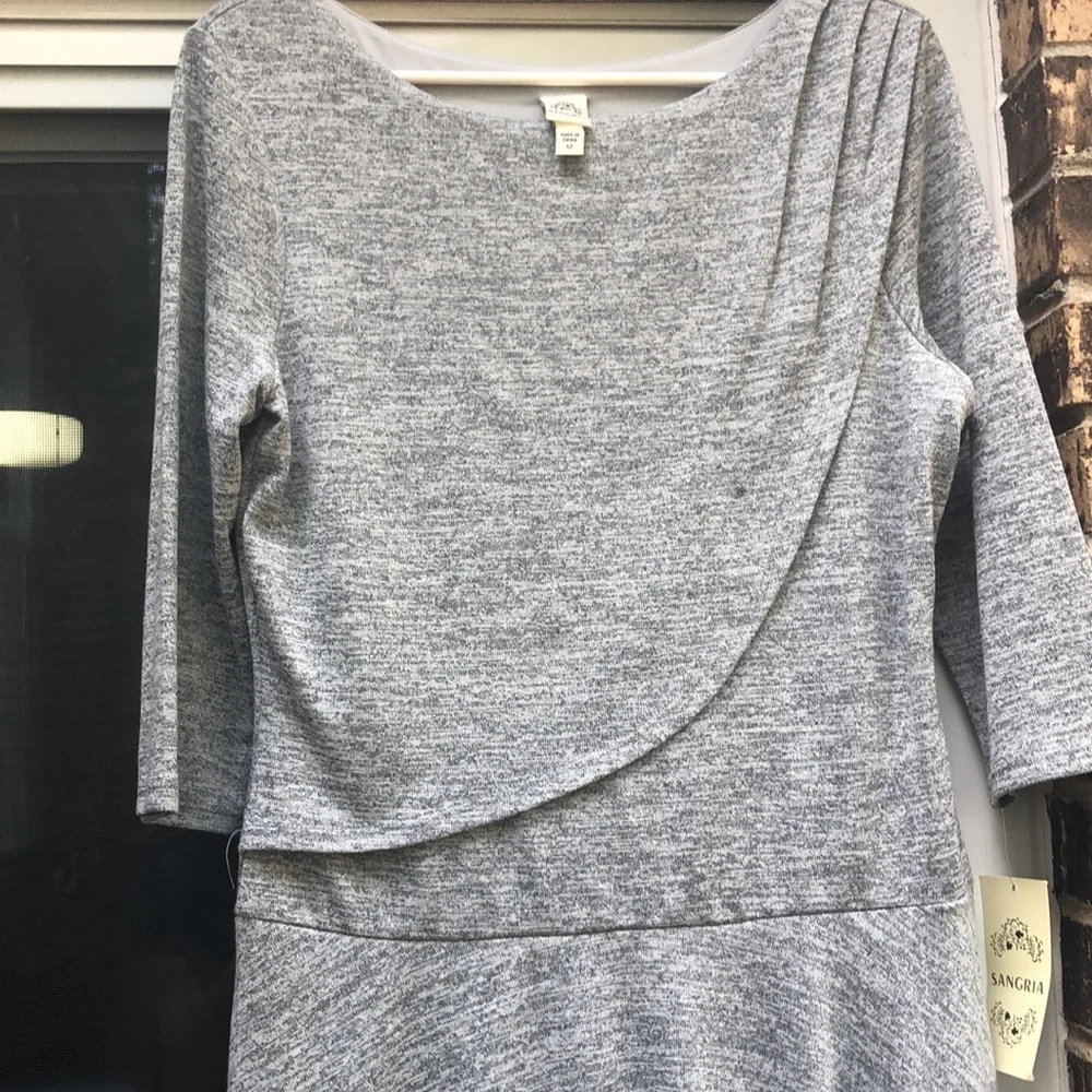 - NWT Sangria dress. Size 12. Long sleeved top with long skirt. Grey.